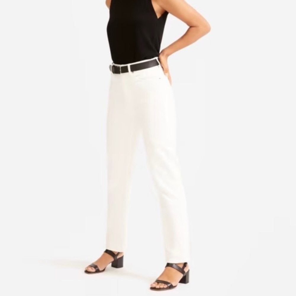 Everlane High Rise Straight Jean in Bone - Picture 2 of 10